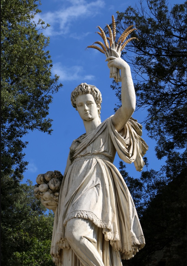 Statua di Demetra/Cerere al Giardino di Boboli a Firenze, Italia